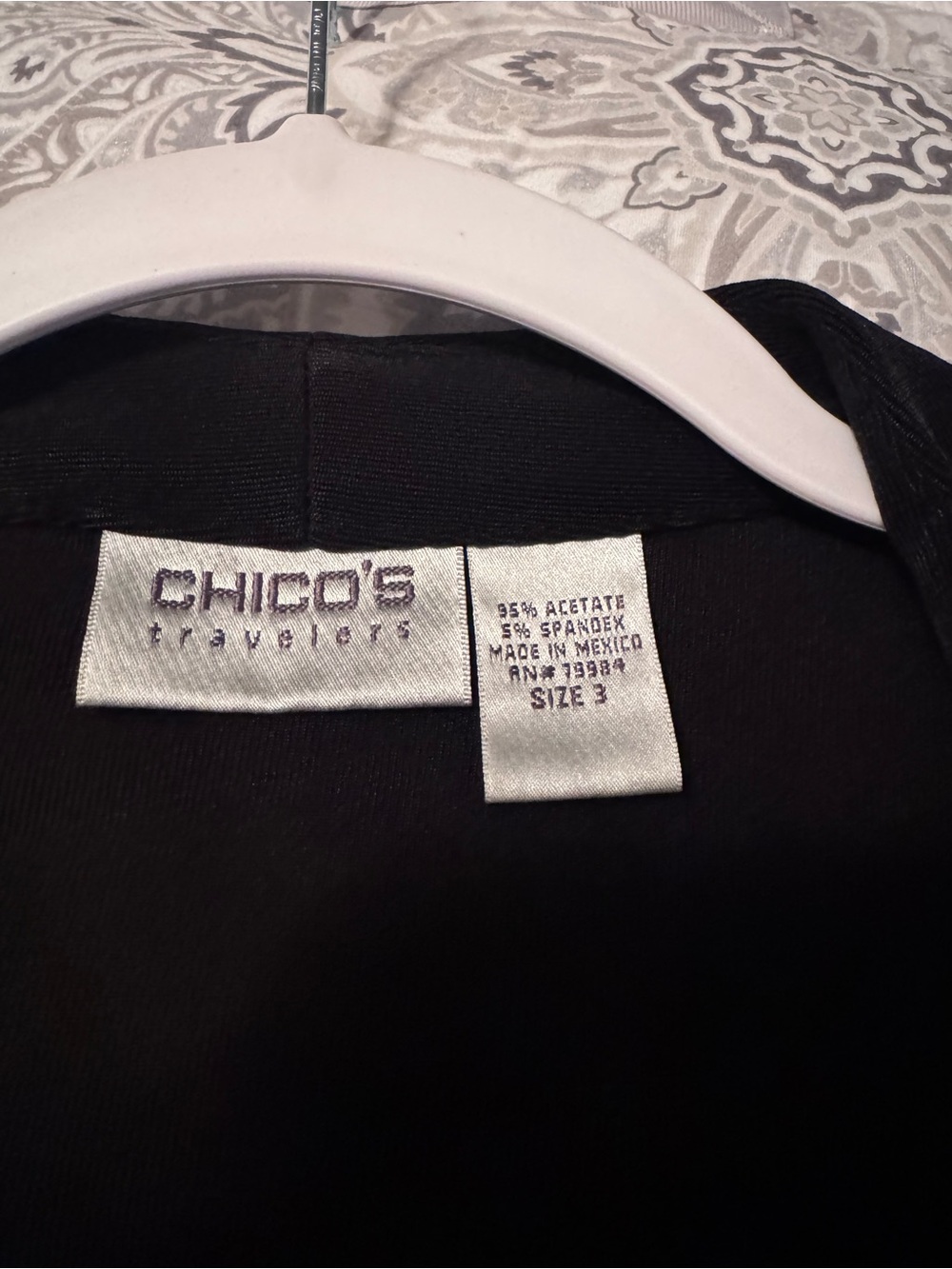Chico's Black Three Piece Open-Front Cardigan, Tank Set includes Pants too - Picture 5 of 6
